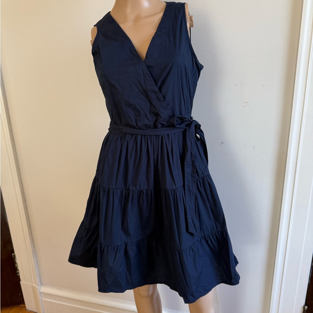Elegant Navy Wrap Dress